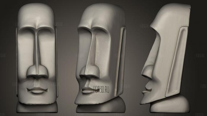 Moai Head Statue stl model for CNC